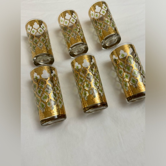 Culver Valencia Pattern Highball Glasses Vintage Barware 22K Gold 6 Glasses - Picture 13 of 16